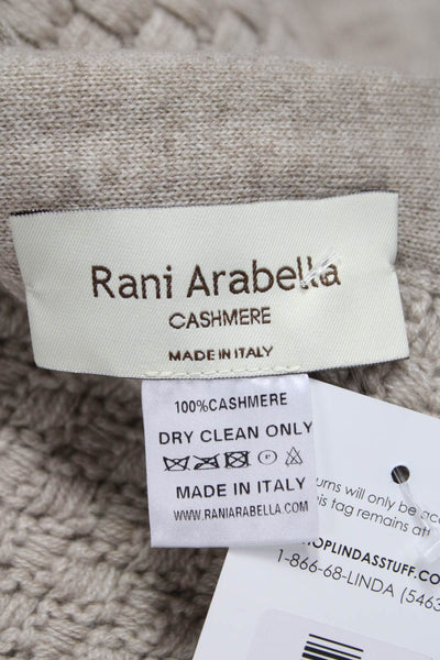 Rani Arabella Unisex Cashmere Throw Blanket Beige Size 100" X 100"