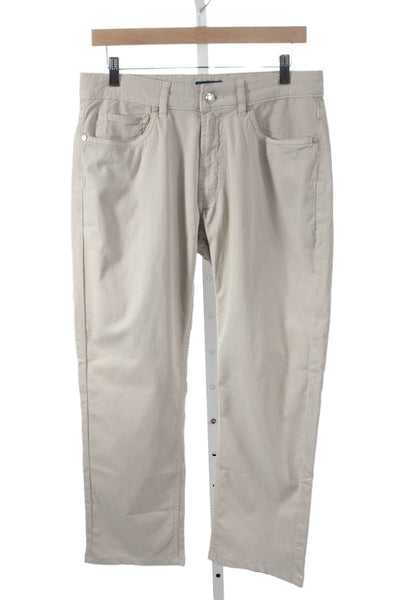 Peter Millar Mens Chino Beige Button Tencel Cotton Size 32