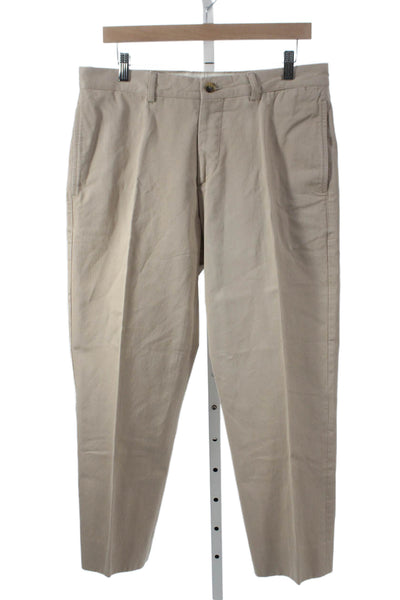 Brunello Cucinelli Mens Chino Pants Beige 100% Cotton Button Size 32