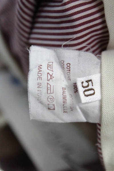 Brunello Cucinelli Mens Chino Pants Beige 100% Cotton Button Size 32