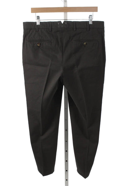 Brunello Cucinelli Mens Chino Dress Pants Black Cotton Size 48