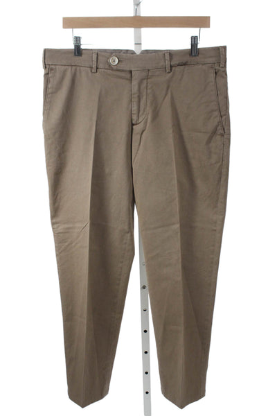 Brunello Cucinelli Mens Chinos Brown Stretch Cotton Inseam 27 Size 48