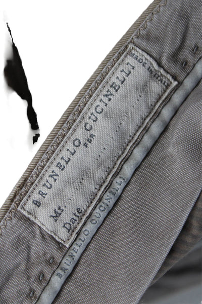 Brunello Cucinelli Mens Chinos Brown Stretch Cotton Inseam 27 Size 48