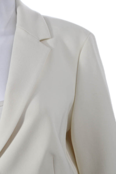 Theory Women White Collared Button Blazer Long Sleeve Size 8