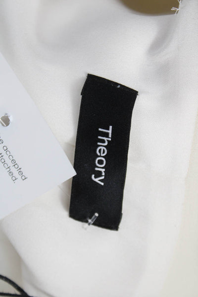 Theory Women White Collared Button Blazer Long Sleeve Size 8
