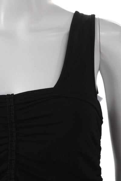 Givenchy Women Bodycon Sheath Dress Black Sleeveless Square Neck Size 44