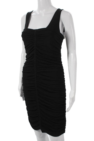 Givenchy Women Bodycon Sheath Dress Black Sleeveless Square Neck Size 44
