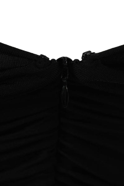 Givenchy Women Bodycon Sheath Dress Black Sleeveless Square Neck Size 44