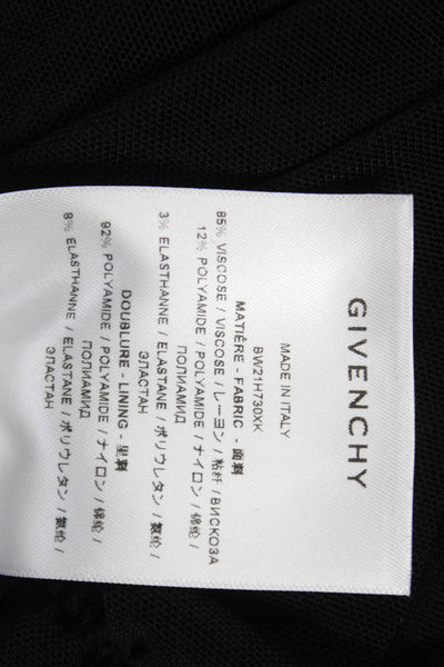 Givenchy Women Bodycon Sheath Dress Black Sleeveless Square Neck Size 44