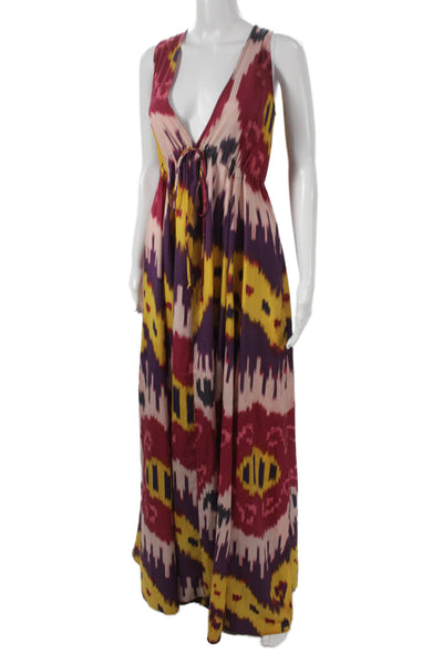 Rachel Pally Women Maxi Sundress Purple V-Neck Full Length Size M