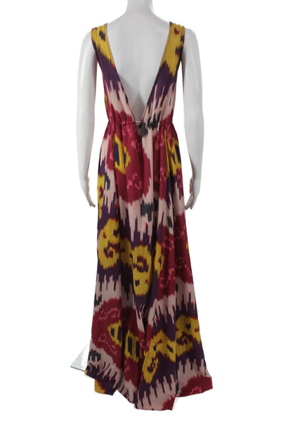 Rachel Pally Women Maxi Sundress Purple V-Neck Full Length Size M