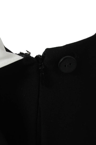 DVF Womens Jumpsuit Black Colorblock V Neck Long Sleeve Size 12