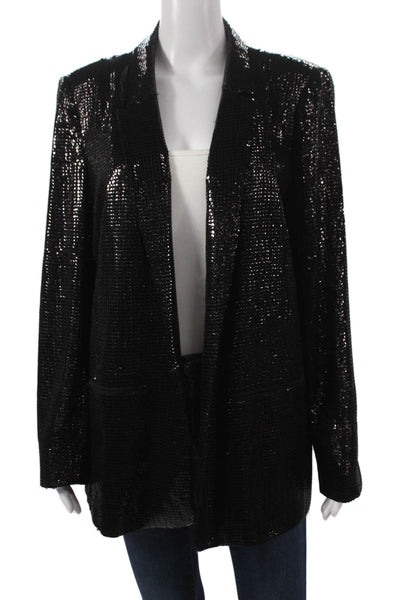 Vince Camuto Women Black Collared Long Sleeve Polyester Blazer 80s Size 14