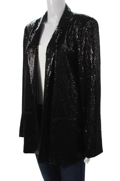 Vince Camuto Women Black Collared Long Sleeve Polyester Blazer 80s Size 14