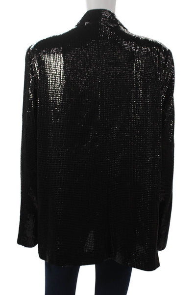 Vince Camuto Women Black Collared Long Sleeve Polyester Blazer 80s Size 14