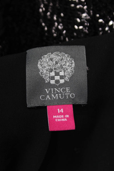Vince Camuto Women Black Collared Long Sleeve Polyester Blazer 80s Size 14