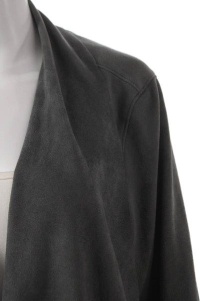 Blank NYC Women Dark Gray Zip Long Sleeve Jacket Polyester Spandex Size XL