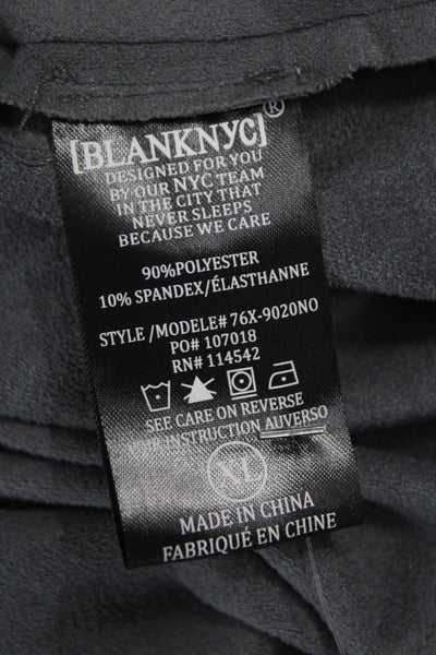 Blank NYC Women Dark Gray Zip Long Sleeve Jacket Polyester Spandex Size XL