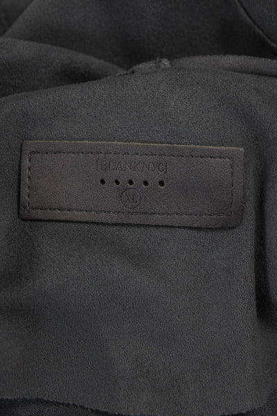 Blank NYC Women Dark Gray Zip Long Sleeve Jacket Polyester Spandex Size XL