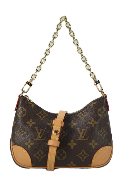 Louis Vuitton Womens Monogram Coated Canvas Nano Boulogne Handbag Brown