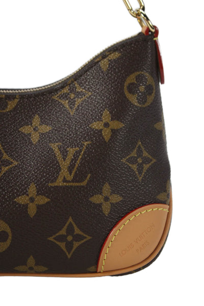 Louis Vuitton Womens Monogram Coated Canvas Nano Boulogne Handbag Brown