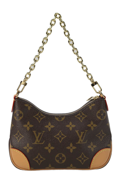 Louis Vuitton Womens Monogram Coated Canvas Nano Boulogne Handbag Brown