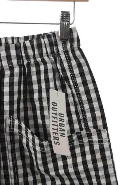 BDG Unisex Cargo Carpenter Black Check Cotton Drawstring Pants Size S