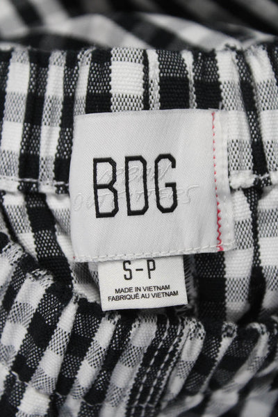 BDG Unisex Cargo Carpenter Black Check Cotton Drawstring Pants Size S