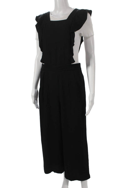 Zara Woman Womens Jumpsuit Black Sleeveless Square Neck Viscose Size S