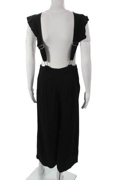 Zara Woman Womens Jumpsuit Black Sleeveless Square Neck Viscose Size S