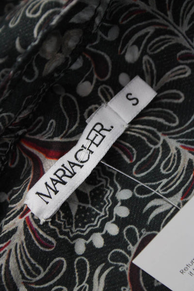 Mariacher Womens Black Floral Cotton Jumpsuit Long Sleeve Crew Neck Size S