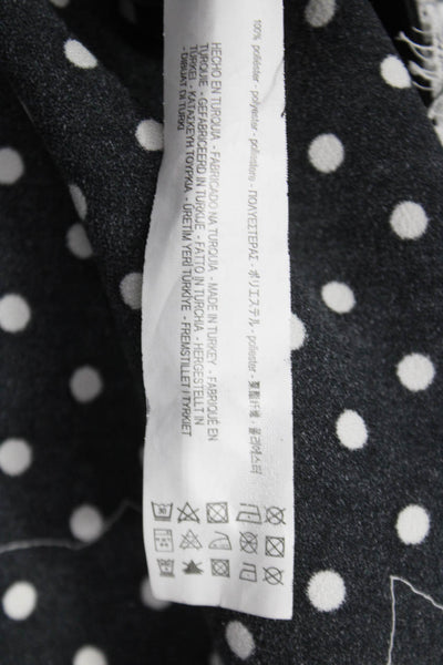 Zara Woman Women Maxi Dress Black V Neck Long Sleeve Polka Dot Size XS
