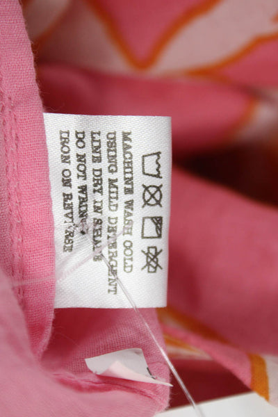 Olivia James Womens Pink Floral Cotton Maxi Sundress Sleeveless Tie Size XL