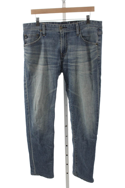 AG Men Blue Straight Jeans 34 Inseam Size 33