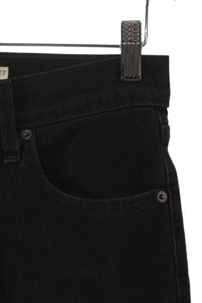 Levis Womens Skinny Jeans Black Mid Rise Size 27