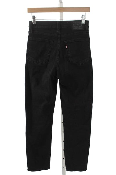 Levis Womens Skinny Jeans Black Mid Rise Size 27