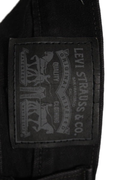 Levis Womens Skinny Jeans Black Mid Rise Size 27
