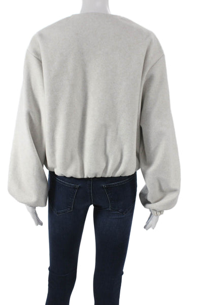 Zara Women Bomber Jacket Gray Polyester Long Sleeve Zip Size S