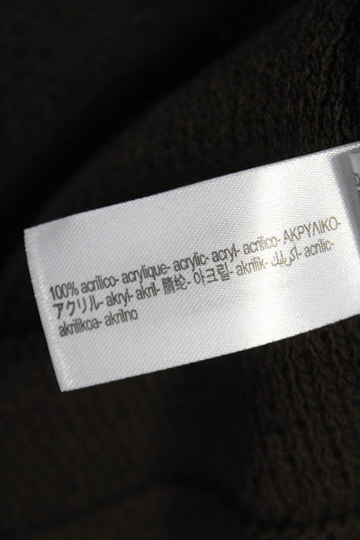 Zara Unisex Cardigan Brown Button Round Neck Long Sleeve Acrylic Size M