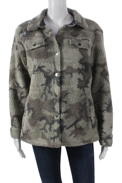 Vintage Havana Womens Military Camouflage Jacket Gray Size S