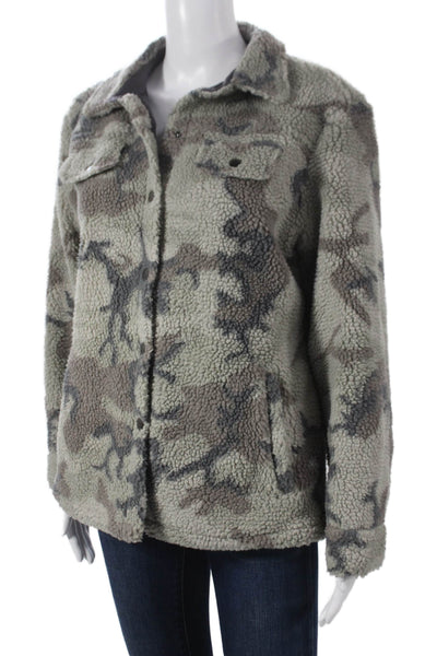 Vintage Havana Womens Military Camouflage Jacket Gray Size S
