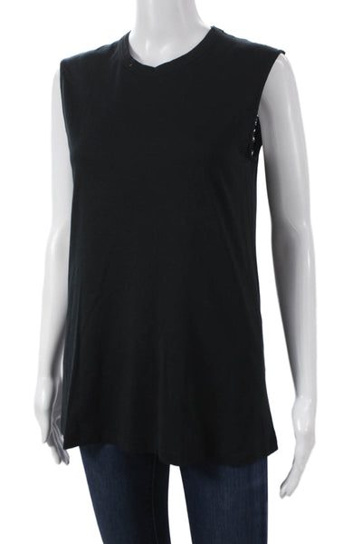 Joseph Womens Basic Jersey Tank Black Cotton Size M