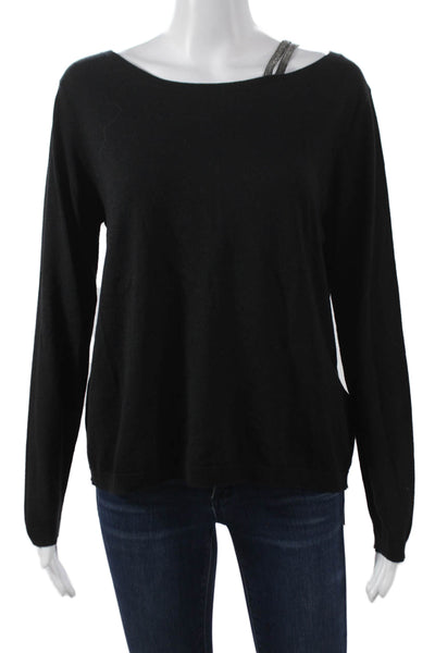 Fabiana Filippi Women Basic Sweater Black Long Sleeve Size XS