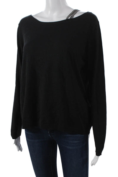 Fabiana Filippi Women Basic Sweater Black Long Sleeve Size XS