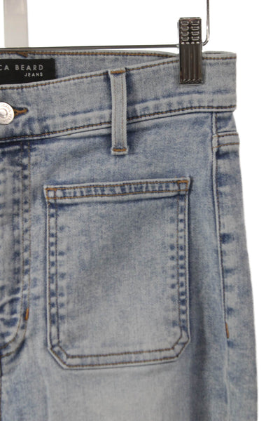 Veronica Beard Womens Flared Jeans Light Blue High Rise Size 28