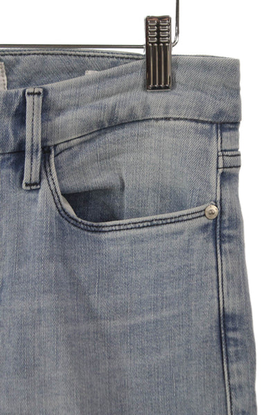 Frame Womens Cropped Straight Jeans Light Blue Size 28