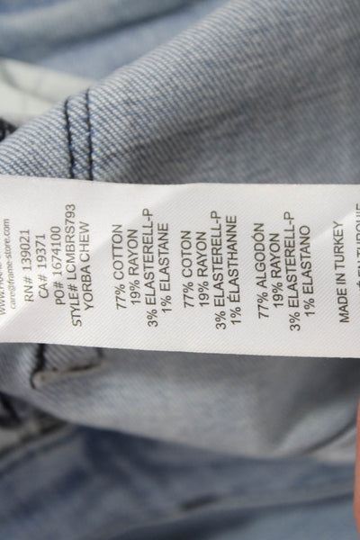 Frame Womens Cropped Straight Jeans Light Blue Size 28