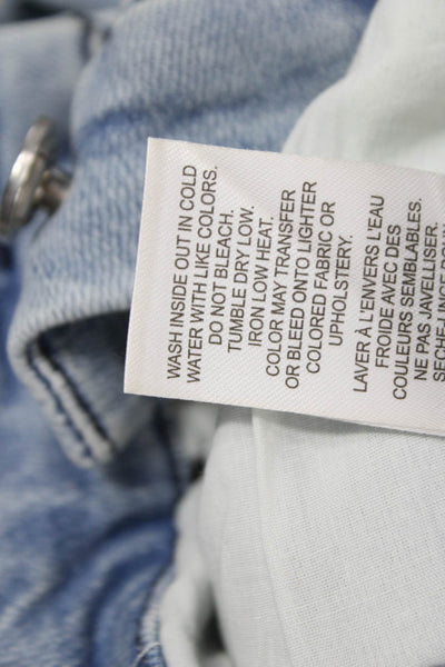 Frame Womens Cropped Straight Jeans Light Blue Size 28