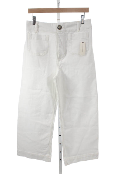 Maeve Anthropologie Women Cropped White High Rise Pants Size 29