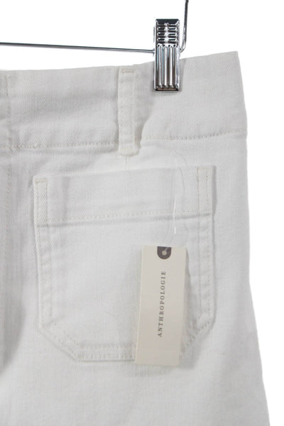 Maeve Anthropologie Women Cropped White High Rise Pants Size 29